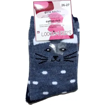Dívčí ponožky klasické pro holky 7971 kočka