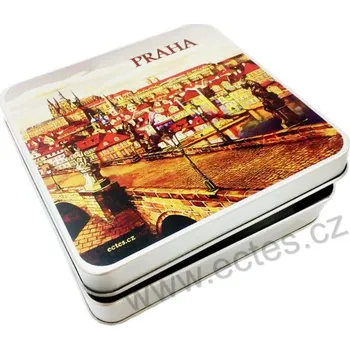 Dóza na potraviny PRAHA PANORAMA plechová dóza 406 Hradčany a Karlův most