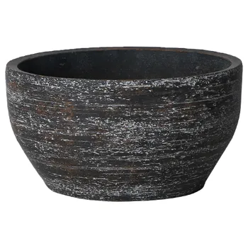 Obal na květináč Miska obal beton pr.16,5V9cm tmavá