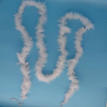 Karnevalový doplněk Boa, labutěnka marabu peří, bílá - délka 2m, šířka 3 cm