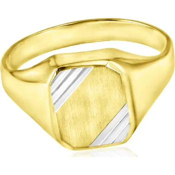 Prsten GEMMAX Zlatý masivní pečetní prsten pánský vel. 61 – zlatý šperk ryzosti 585/1000 v Dárkovém balení s Certifikátem GMRCN-61-34451