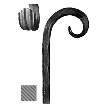 Zábradlí KOVIAN, s.r.o. Kovaný prvek 12 x 12 mm, 200 x 75 mm, hladký