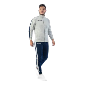 tepláková souprava givova Revolution Cotone šedá/tmavě modrá 4304 XXL