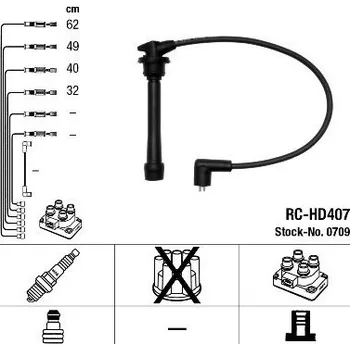 Zapalovací kabel Sada kabelů pro zapalování NGK 0709