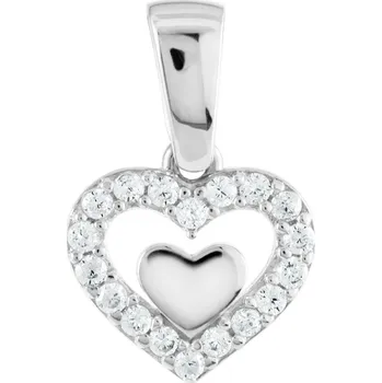 Přívěsek GEMMAX Original – garance kvality Přívěsek Srdíčko v srdíčku z bílého zlata – zlatý šperk ryzosti 585/1000 v Dárkovém balení s Certifikátem GLPWB-37291