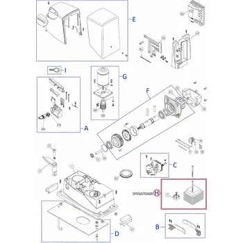 Pohon brány NICE SPEG070A00 kit transformátoru a diodového můstku DPONTE-B.2830