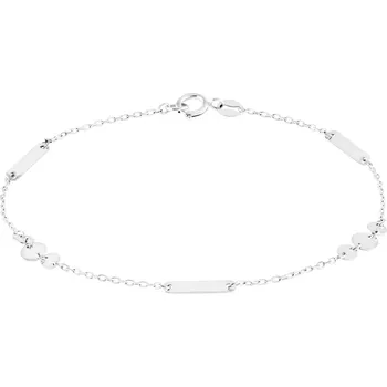 Náramek GEMMAX Řetízkový náramek z bílého zlata s přívěsky, délka&nbsp;20 cm – zlatý šperk ryzosti 585/1000 v Dárkovém balení s Certifikátem GLBWN-20-43691