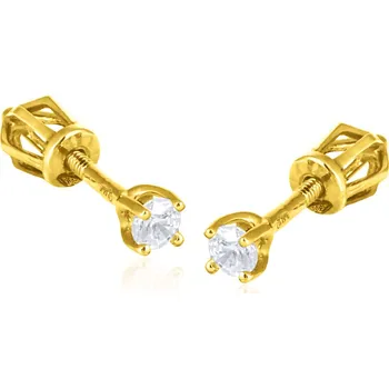 Náušnice Cutie Jewellery Z8014 Zlaté náušnice Pecky Ø 4 mm se zirkony Z8014 – zlatý šperk ryzosti 585/1000 v Dárkovém balení s Certifikátem GLEYB-30201