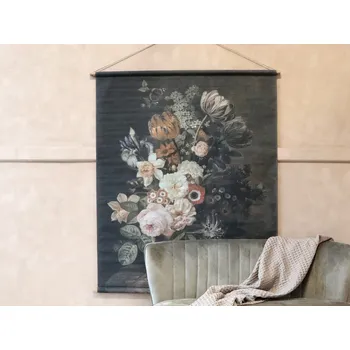 Obraz Nástěnná vintage mapa s květy Floral print VI - 124*145cm