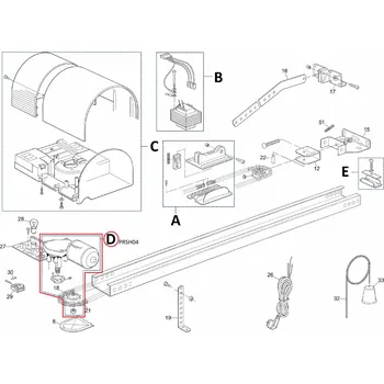 NICE PRSH04 (SPA03) kit pohonu pre SHEL/POP/SPIDO, 24V