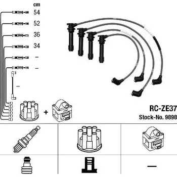 Zapalovací kabel Sada kabelů pro zapalování NGK 9898