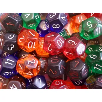 Příslušenství k deskovým hrám Chessex Kostka průhledná D12