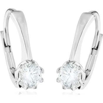 Náušnice GEMMAX Elegantní náušnice z bílého zlata se zirkony – zlatý šperk ryzosti 585/1000 v Dárkovém balení s Certifikátem GLEWB-40151