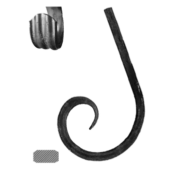 Zábradlí KOVIAN, s.r.o. Kovaný prvek 12 x 12 mm, 200 x 120 mm, zdobený