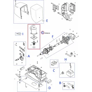 Pohon brány NICE PRRB01B kit motora pre RB600