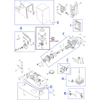 Pohon brány NICE SPMTG10801 kit motoru pro ROAD400R10
