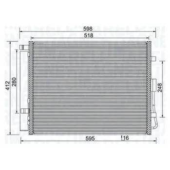Výparník klimatizace Kondenzátor, klimatizace MAGNETI MARELLI 350203984000
