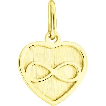 Přívěsek GEMMAX Original – garance kvality Zlatý přívěsek Srdíčko se symbolem nekonečna – zlatý šperk ryzosti 585/1000 v Dárkovém balení s Certifikátem GLPYN-42511