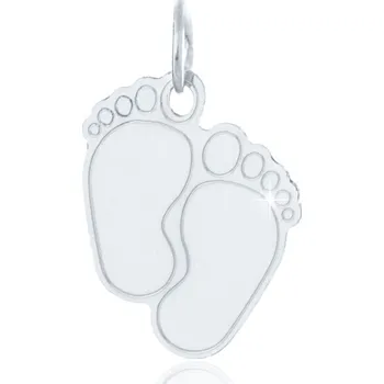 Přívěsek GEMMAX Památeční přívěsek z bílého zlata dětské nožičky - možnost porytí – zlatý šperk ryzosti 585/1000 v Dárkovém balení s Certifikátem GBPWN-18811