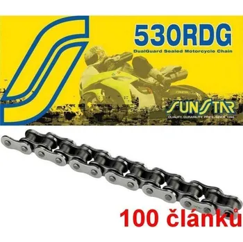 Řetězová sada pro motocykl Sunstar řetěz 530RDG barva černá, 100 článků