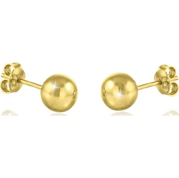 Náušnice GEMMAX Zlaté náušnice Kuličky Ø 7 mm - celozlaté – zlatý šperk ryzosti 585/1000 v Dárkovém balení s Certifikátem GUEYN-27151