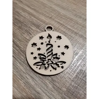 Vánoční dekorace Dřevěná vánoční ozdoba č.17 - svícen Velikost: 50