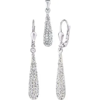 Souprava šperků Stříbrná souprava šperků kapky 22 mm se Swarovski® Crystals čiré ZT36106SETW