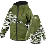Dětská softshellová bunda Wamu s fleecem Maskáč - khaki velikost 152-158