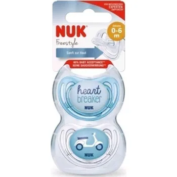 NUK Dudlík FREESTYLE NIGHT,SI,V2 (6-18m.), DUOPACK - kluk