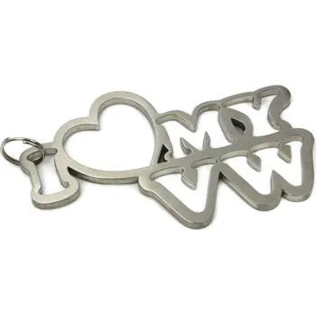 Kovová Klíčenka "I love my VW" - nerez