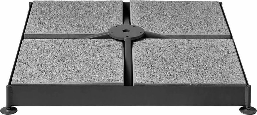 teek Dlaždicový stojan pro slunečníky Glatz, příruba M4, 120 kg, (pro 8 dlaždic 40x40x4 cm), rozměr ca 90x90x12 cm, šedá barva, bez dlaždic