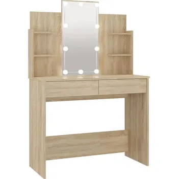 Toaletní stolek Toaletní stolek s LED 96 x 40 x 142 cm dub sonoma