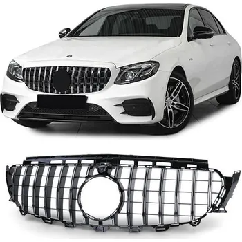 Tuning Černá chromová sportovní maska pro . Mercedes E Class W213 S213 16-20