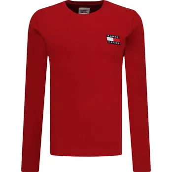 Pánské oblečení Tommy Jeans Tričko s dlouhým rukávem | Barva:červený | Velikost:XL