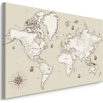 MyBestHome BOX Plátno Stará Mapa Světa II. Varianta: 30x20
