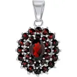 Luxusní stříbrný přívěsek s pravými granáty SILVEGO180024