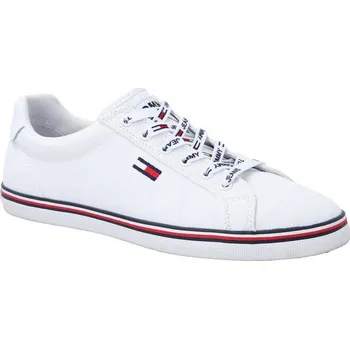 Dámské pantofle Tommy Jeans Plátěné tenisky ESSENTIAL | Barva:bílý | Velikost:36