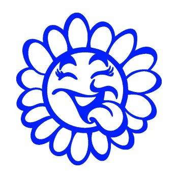 Samolepící dekorace Květina dekor 034 pravá vysmátá kopretina (19 - modrá dynamic) SAMOLEPKA NA AUTO, NÁLEPKA, FÓLIE, POLEP, TUNING, VLASTNÍ TEXT, TISK, AUTOSAMOLEPKY.cz, POLEPY, OBRÁZEK, LOGO, 3D STICKERS