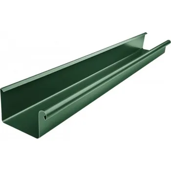 Střecha Žlab pozinkovaný hranatý mechově zelený 330 mm, délka 4 m