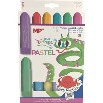 Výtvarná barva Main Papel S.L. Temperové barvy tuhé v tyčince (12ks) - pastelové