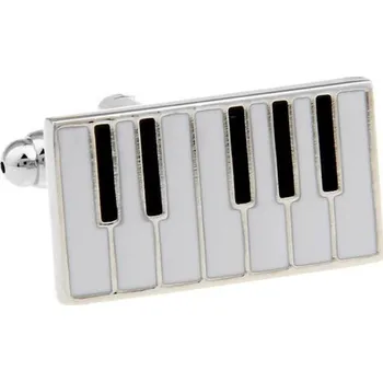 Manžetový knoflíček Manžetové knoflíčky - klaviatura stříbro