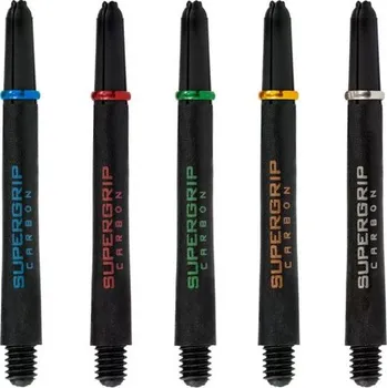Příslušenství pro šipky Násadky Carbon Harrows Supergrip dlouhé black green (Carbonové násadky černé se zelenými pružinkami)