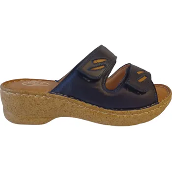 Dámské pantofle S 1439 - 220 zdravotní lehké kožené nazouváky s podporami kleneb nožních; barva tmavě modrá 40