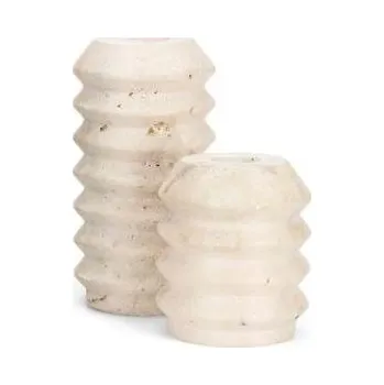 Přírodní kámen Sada 2 designových svícnů z travertinu, WHITE ORCHID