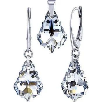 Souprava šperků Stříbrný set se Swarovski® Crystals Baroque 11x16mm Argent LSW166S