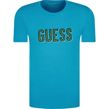 Pánské tričko GUESS JEANS Tričko DEAL | Barva:tyrkysový | Velikost:M