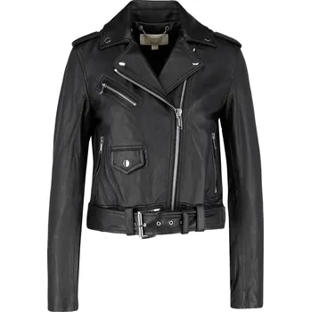 Dámská bunda Michael Kors Kůžoná křivák CLASSIC MOTO | Barva:černý | Velikost:L