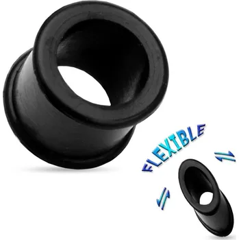 Piercing Silikonový tunel do ucha - černý (22 mm)