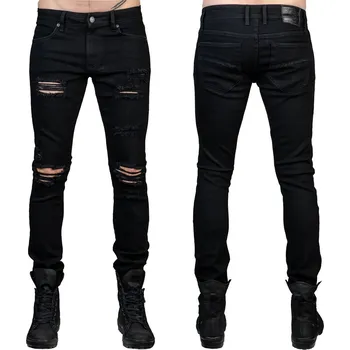 Pánské džíny kalhoty pánské (jeans) WORNSTAR - Rampager Shredded - Black - 40
