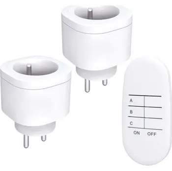 Elektrická zásuvka SOLIGHT Zásuvky dálkově ovládané set 2 + 1,3000W, 30m, 2 zásuvky, 1 ovladač, párování